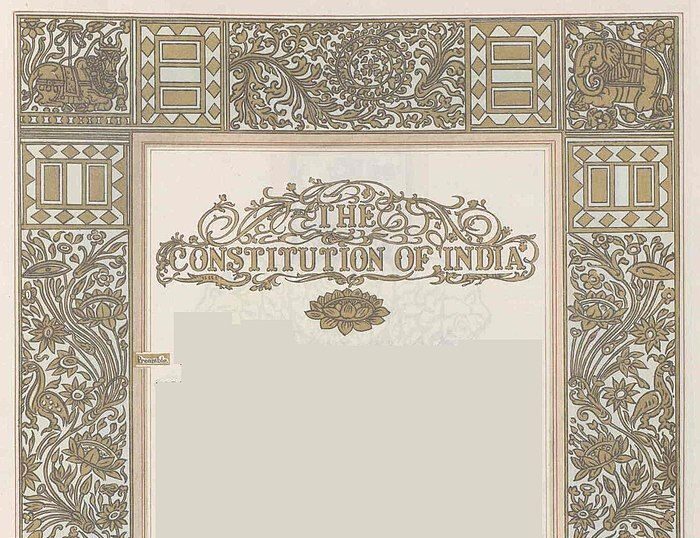 constitution of india calligraphed